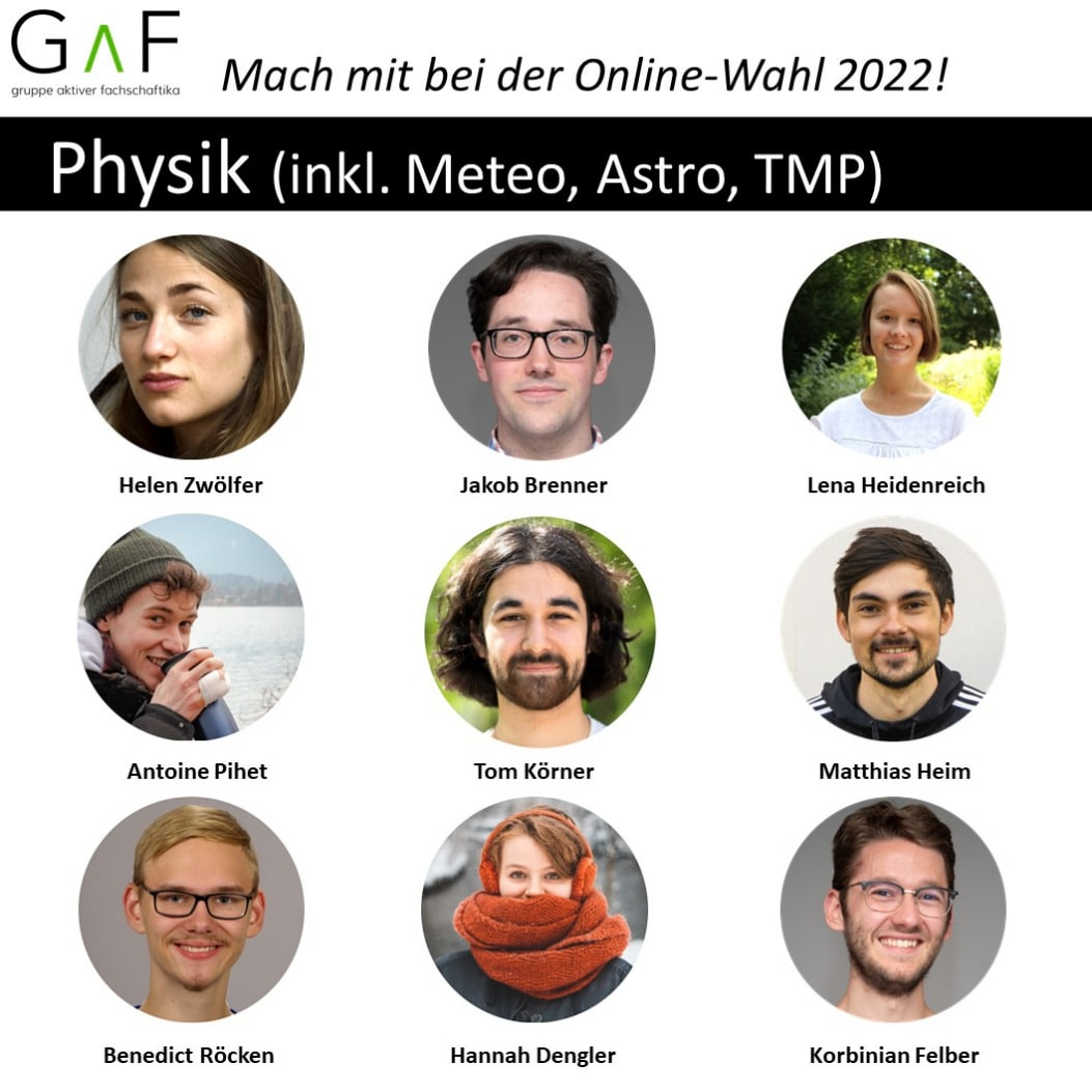gaflmu's tweet photo. Die Kandidat:innen der Physik (inkl. Meteo, Astro, TMP) stellen sich hier vor:
https://t.co/ptmn8BoljF
🖼️: EK https://t.co/OfPf0zklp2