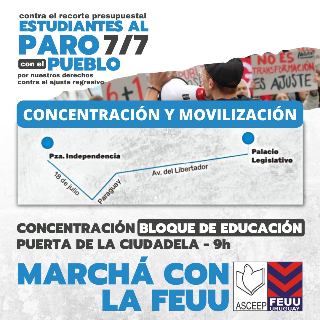 asceepfeuu's tweet photo. [3/3]
MARCHÁ CON LA FEUU👇
Concentración Bloque de Educación en Puerta de la Ciudadela - 9h
Movilización hasta el Palacio Legislativo https://t.co/UNbPu7e4OE