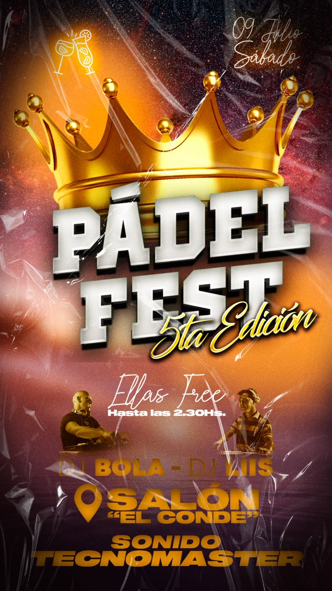 CobraMoledo's tweet photo. Acordate que el sábado estamos de fiesta 🥳🥳🥳 y con un regalito para ellas , hasta las 2:30 ingresan free única obligación  bailar y divertirse 🎉😛 ... Los esperamos en salón eventos el conde , bovril entre ríos !!! La mejor fiesta está acá #padelfest 👑🐍 https://t.co/8LqNYpNg9n