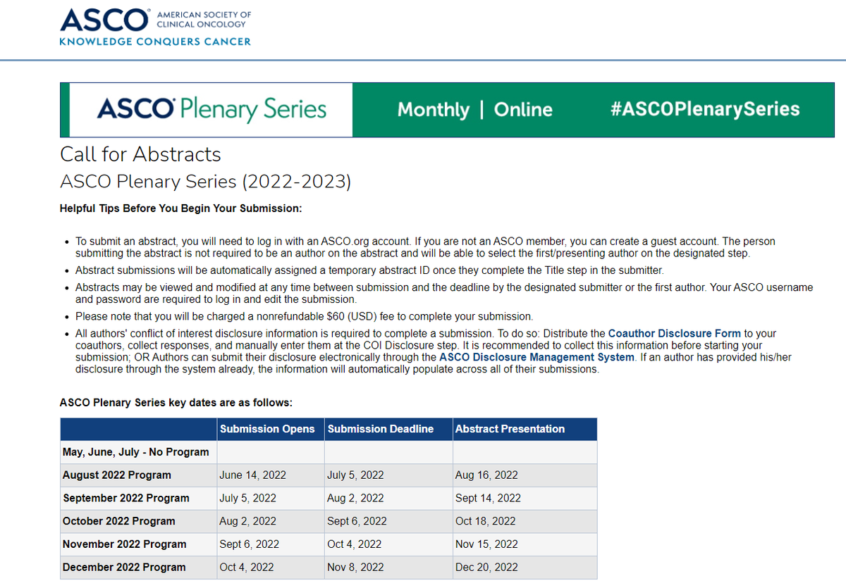 The September #ASCOPlenraySeries Session Abstract Submission Deadline is August 2 at 11:59 PM (EST) The @ASCO Plenary Series....You may ask why? 'Well, because Science simply can't wait!' Submit at: bit.ly/3NMiz6P