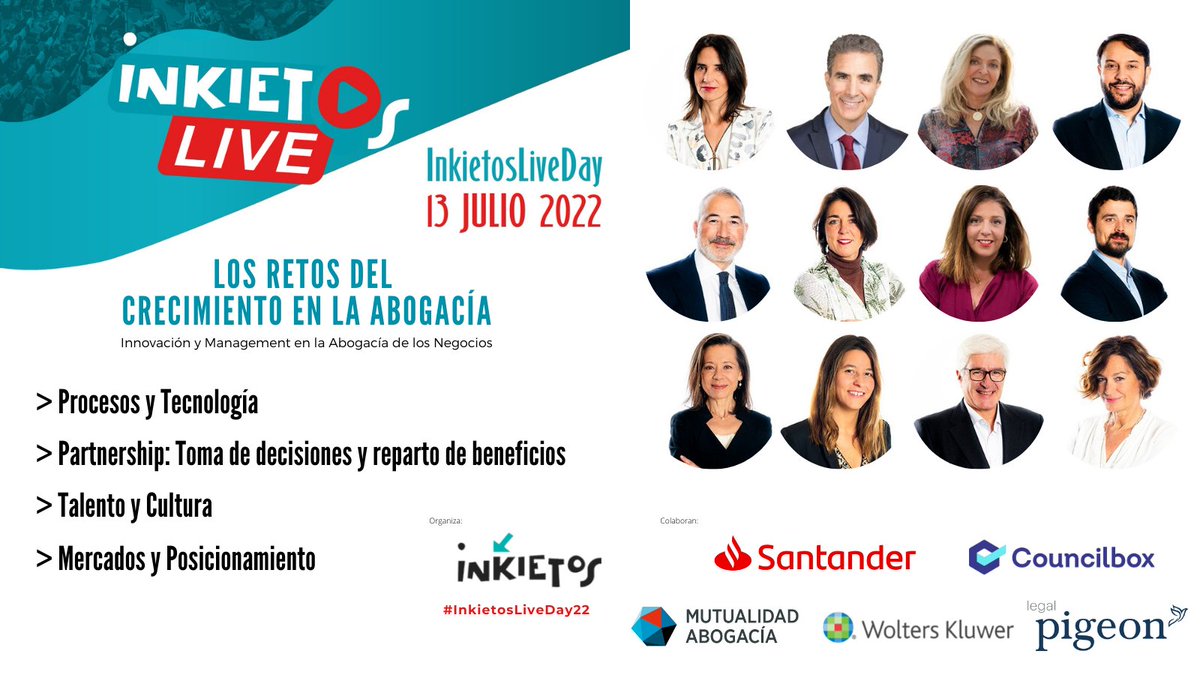 📢¡Ya están abiertas las inscripciones para el III Inkietos Live Day!

⭐Este año PRESENCIAL y ONLINE

📅 Miércoles 13 de JULIO
🕥 17:30h - 20:00h
📍   Auditorio URÍA MENÉNDEZ
🌐 Plataforma ZOOM

👉Regístrate aquí bit.ly/InkLivDay22

🟢¡Te esperamos! #InkietosLiveDay22