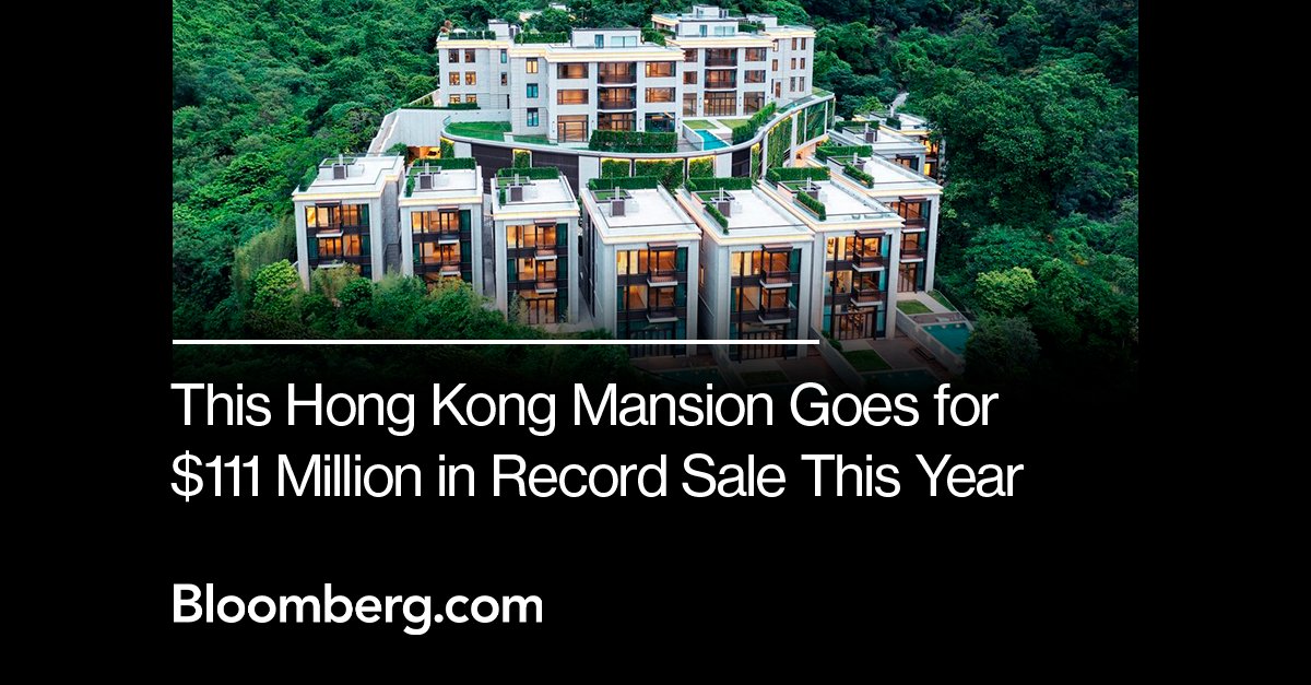 business's tweet photo. A new six-bedroom house with a pool in Hong Kong's Shouson Hill sells for HK$870 million, a record for 2022.