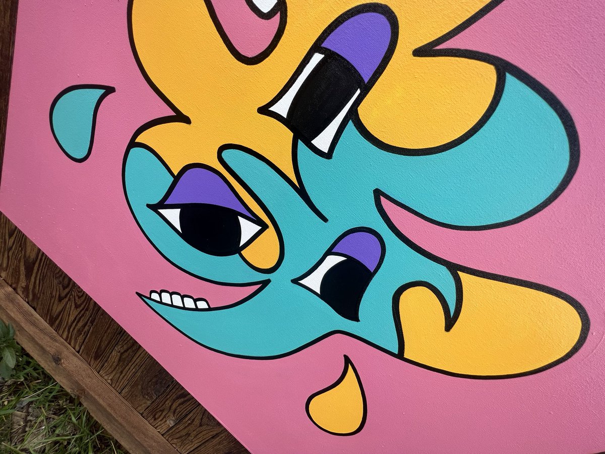 JoeHermosa's tweet photo. “Soft Serve” 36x36 Latex and Acrylic on canvas https://t.co/w0gfb5eUi9