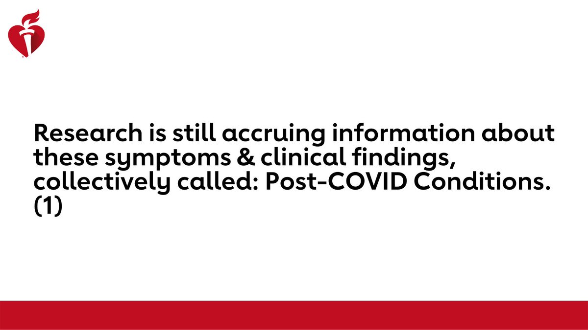 AHAScience's tweet image. 3/ Survivors of COVID-19 continue to have new, recurring, or ongoing symptoms & clinical findings 4 or more weeks after first symptoms. This can occur following asymptomatic & mild to severe COVID-19 infections.
