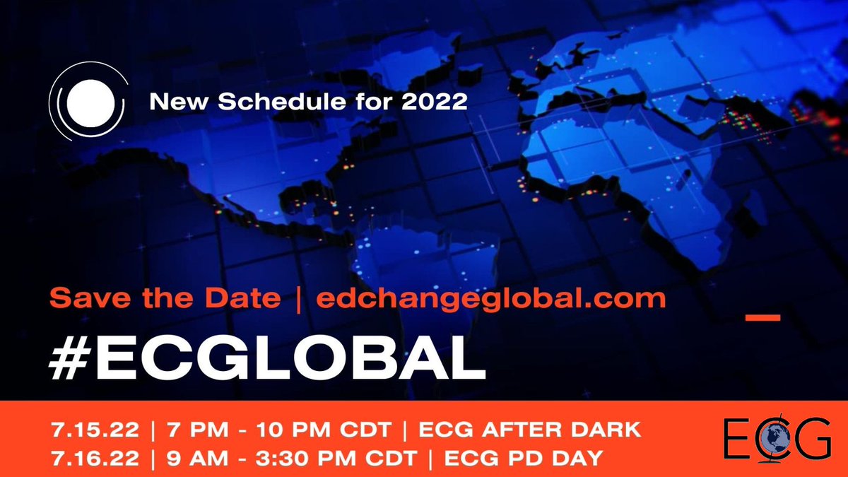 EdChangeGlobal's tweet photo. 🌎 Learn from amazing educators from across the globe July 15 & 16 at the annual online learning event from @EdChangeGlobal.
🔗 Register/Sponsor Today: https://t.co/xohmlXHZMe
#ecglobal @EdChangeGlobal #freepd #rethinkpd #learningleader #edchat #edtech #pln #educhat https://t.co/kxbJGFox6y
