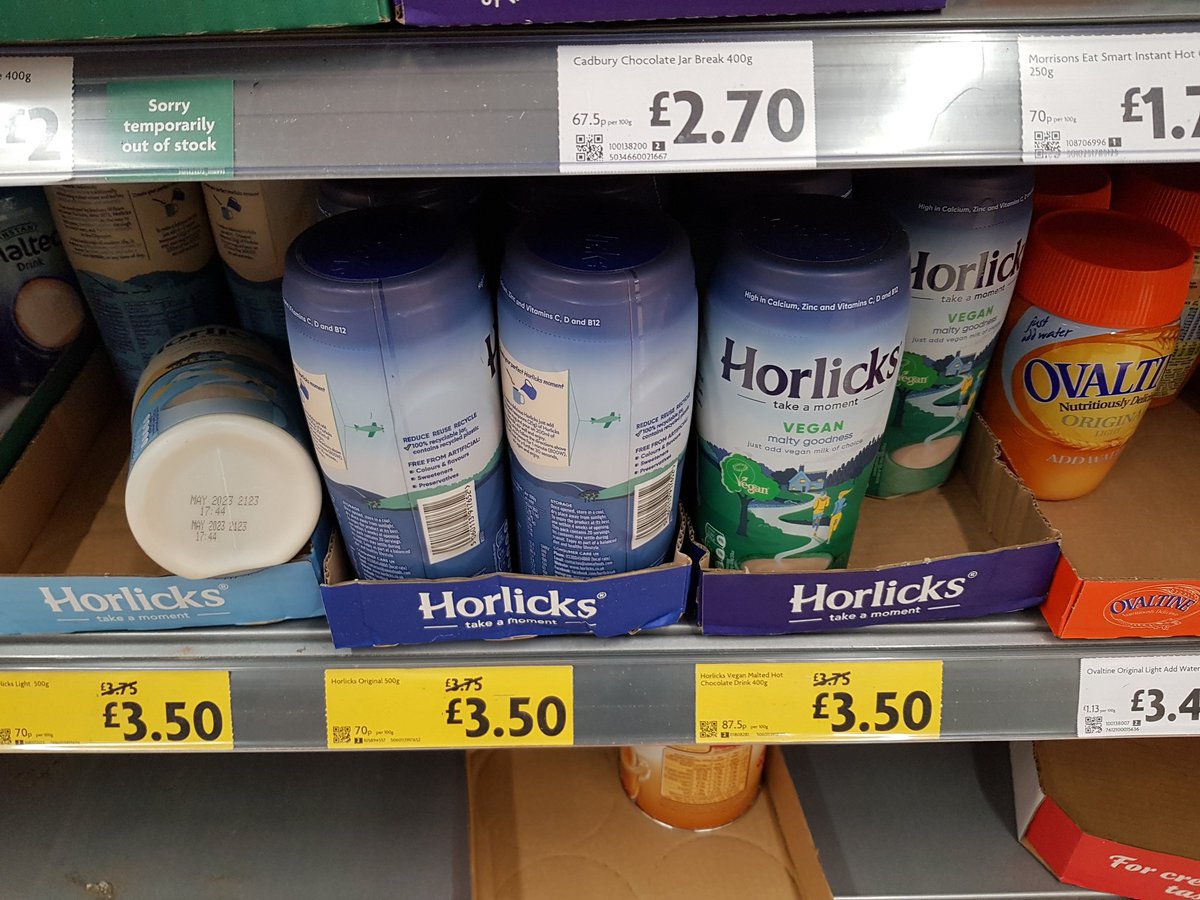 LangneoDM's tweet image. How are Morrisons raising the price of Horlicks to £3.75 just to &apos;lower&apos; it back to the original retail price of £3.50 while ASDA were selling it at £3 today? 😡😠😡 #Vegan #VeganHour