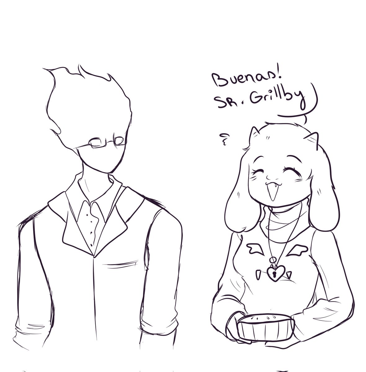 Kyomi_neko's tweet photo. Aqui ta uwu clm apenas me doy cuenta q se me olvido el moño de grillby-  #dersttale https://t.co/oaLzOCIvej