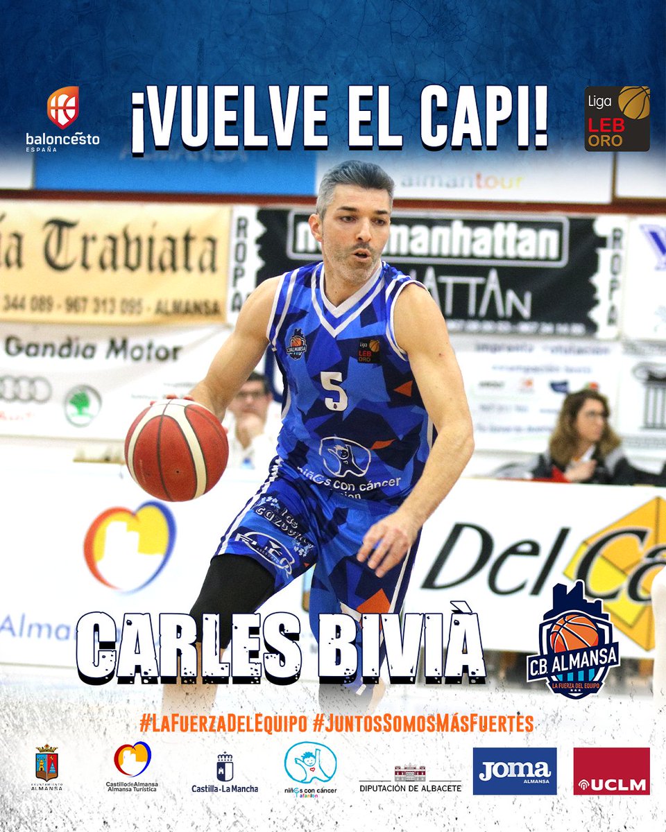 🏀 OFICIAL 🏀 <a href="/carles_bivia/">Carles Bivià Muñoz</a> cumplirá su tercera temporada en las filas del #CBAlmansa con <a href="/AFANION_/">AFANION</a> 😍

No hay mejor manera de estrenar el equipo para esta campaña 🥳

🔗 cbalmansa.es/carles-bivia-c…

#JuntosSomosMásFuertes #LaFuerzaDelEquipo