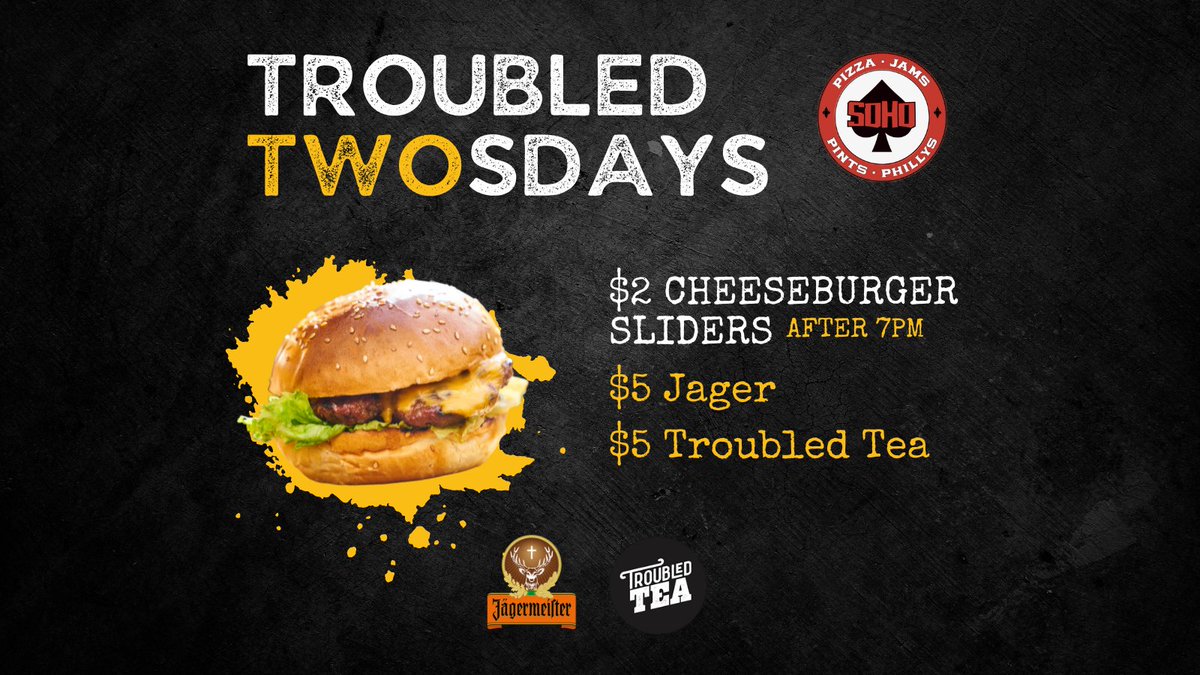 sohoyeg's tweet photo. What a soggy day! Time to warm up and get your $2 Cheeseburger Sliders in ya! See you tonight!
#sohoyeg #cheeseburgersliders #yegfoodies #yegfood #yegbars #yegdeals https://t.co/9tg8oCUArC
