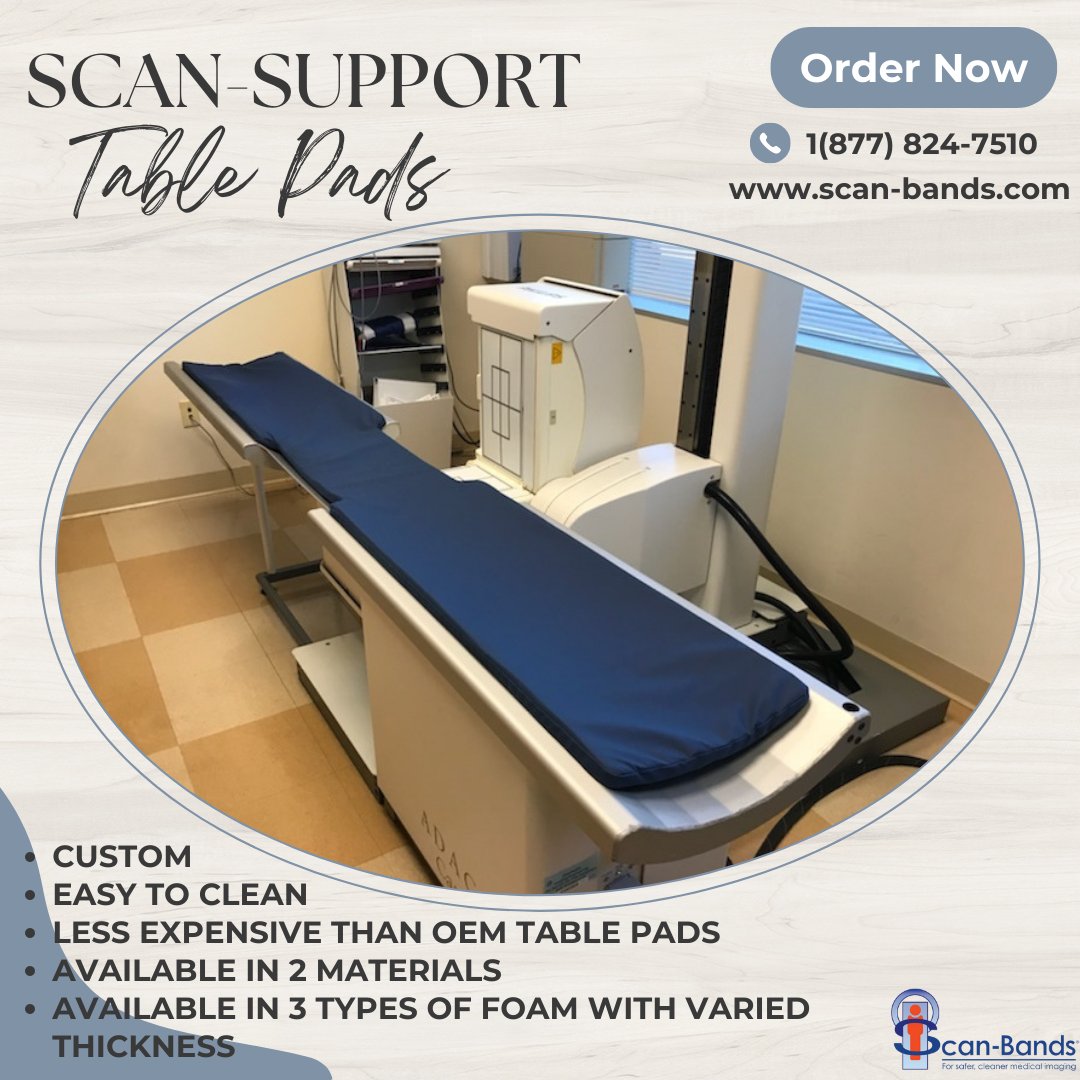 SafeScan2016's tweet photo. One of our top sellers - our custom Scan-Support Table Pads! We can customize these to your machines. What's better than getting exactly what you need? Call us to hear more details. We'd love to hear from you! #easytoclean #radiologyproducts #nucmed #patientpositioning #latexfree https://t.co/W5Qzd00ymc