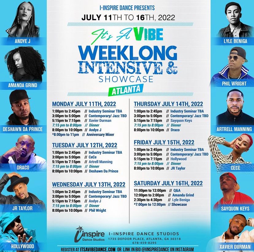 iinspiredance's tweet photo. Who's ready for the Weeklong Intensive next week?!?! The schedule and line up is out and MAN it's gonna be 🔥🔥🔥🔥🔥🔥 BEAT US THERE! #itsavibe #dancer #atl #atldancer #itsavibedance #intensive #training #summertime #iinspire #atlanta https://t.co/EyrTrEX2Fw