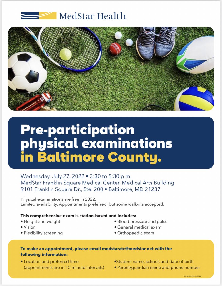 bbirdathletics's tweet photo. Need a physical for fall sports?!? Check out this amazing opportunity! #bluebirdnation https://t.co/KzXu0qZ56P