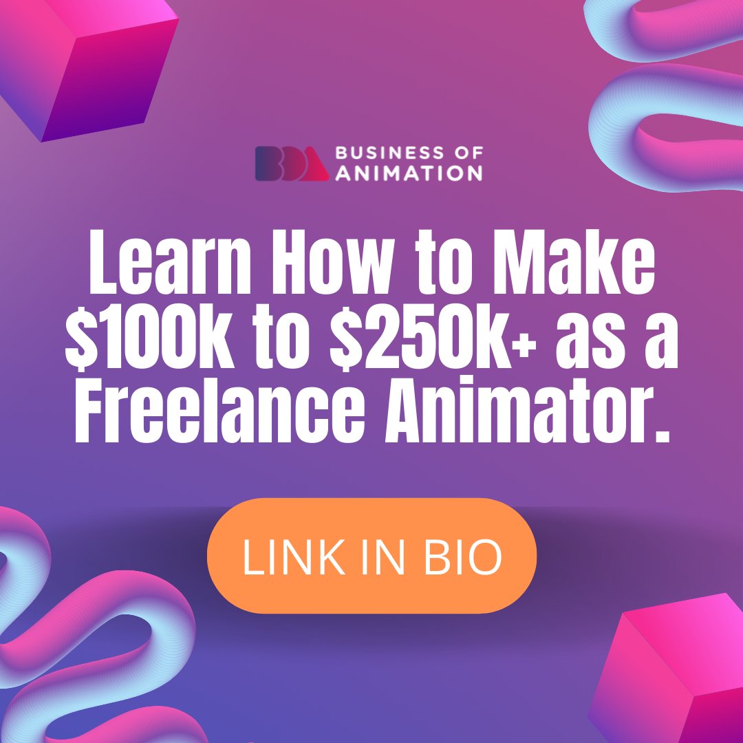 animationbiz's tweet image. Learn how to make $100k to $250k+ as a freelance animator. Link in bio.
#AnimationTutorial #AnimatorsFreelanceBusiness #FreelanceAnimationTips #AnimationTips #TipsForAnimation #3DAnimator #2DAnimation #BusinessOfAnimation #AnimatorSkills #AnimatorsSkills #AnimationMarketing