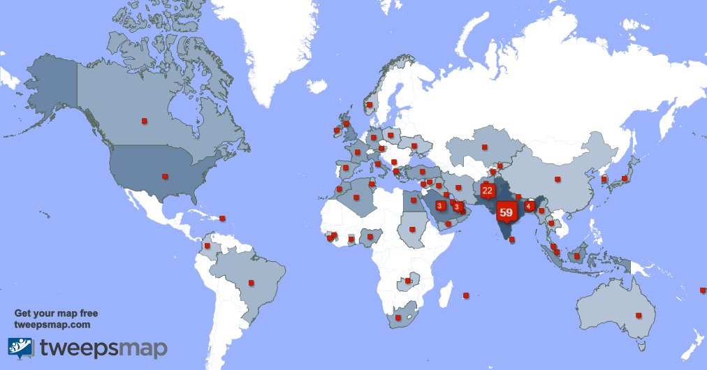 Special thank you to my 2 new followers from Pakistan last week. tweepsmap.com/!Shraddha_LFC