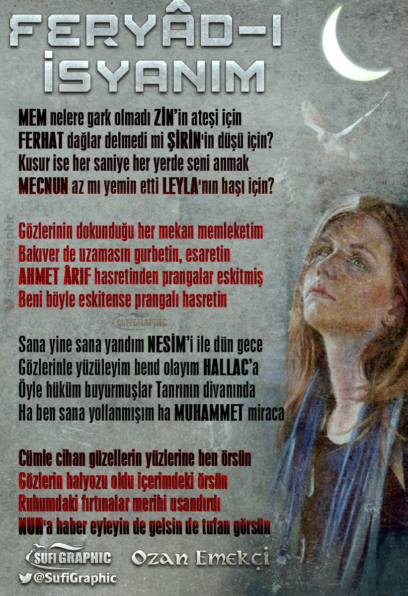 #Feryadıisyanım #OzanEmekçi #Türkü #Müzik #şiir #şair #Poem #Poet #Aşk #Sevgi #Hasret #Hüzün #Mem #Zin #Leyla #Mecnun #Ferhat #Şirin FERYÂD-I İSYANIM