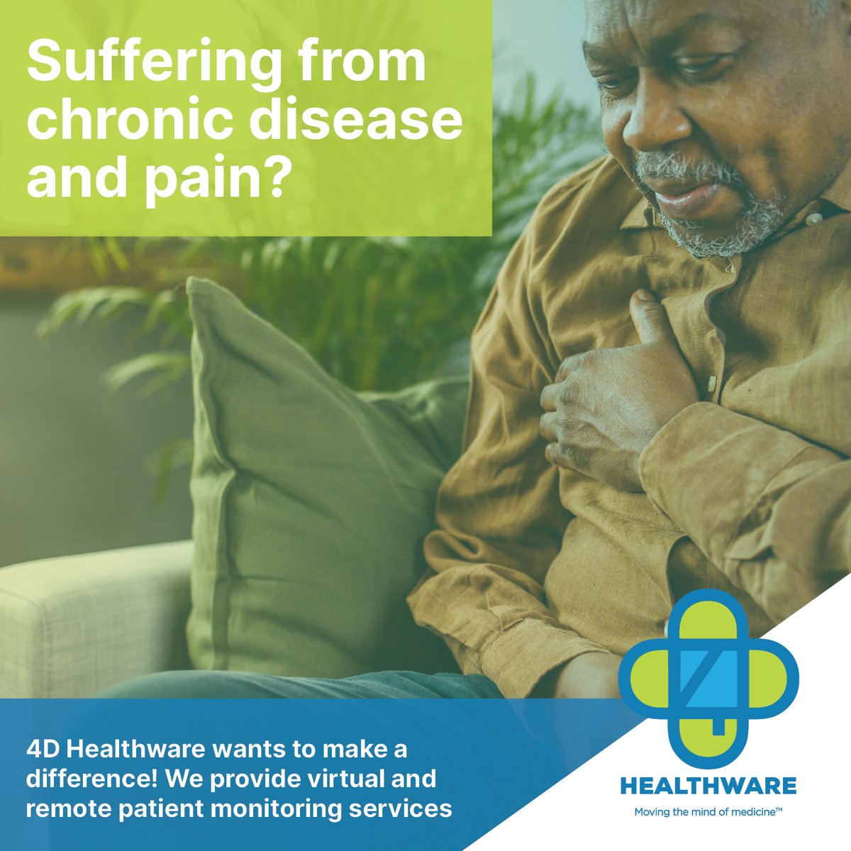 Are you suffering from chronic disease and/or pain? 4D Healthware wants to make a difference! Wondering what we do and how it all works? If you cannot visit a health system for any reason, ask your clinic about 4dhealthware.com #healthcare #DigitalHealthcare #FQHC #clinic