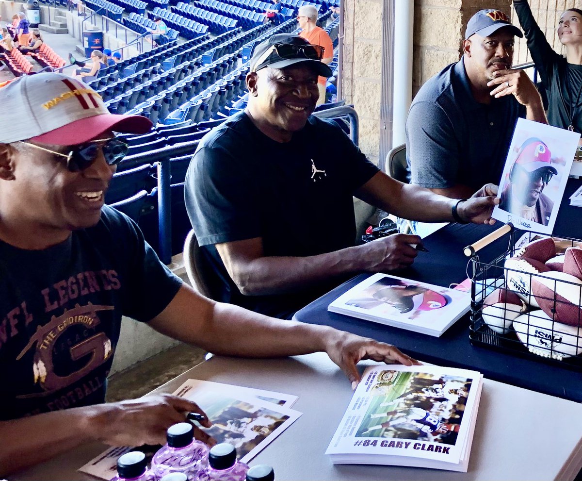 When worlds collide! 

Some people we support got to experience baseball AND football in one night recently when ​three <a href="/commanders/">Washington Commanders</a> legends (Gary Clark, Doc Walker, and Ravin Caldwell), signed autographs at a <a href="/frederickkeys/">Frederick Keys</a> game.