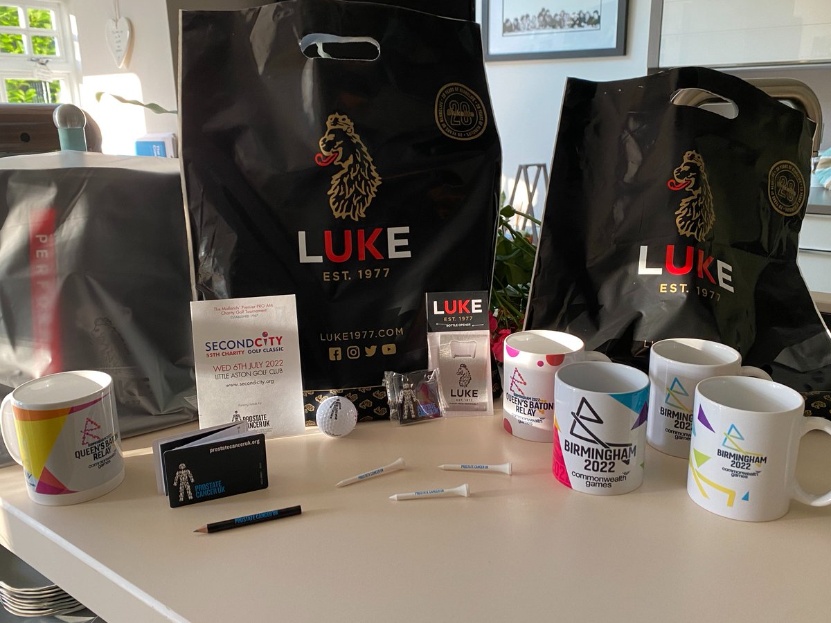 secondcityproam's tweet photo. Well it's goodie bag time - huge thanks to @Luke_Sport who always provide great items to put in as well as @ProstateUK. This year we're also supporting the @birminghamcg22. We hope everyone has a great day @LittleAstonGolf for our 55th ProAm! #lukelife https://t.co/N6IdGqKA9R