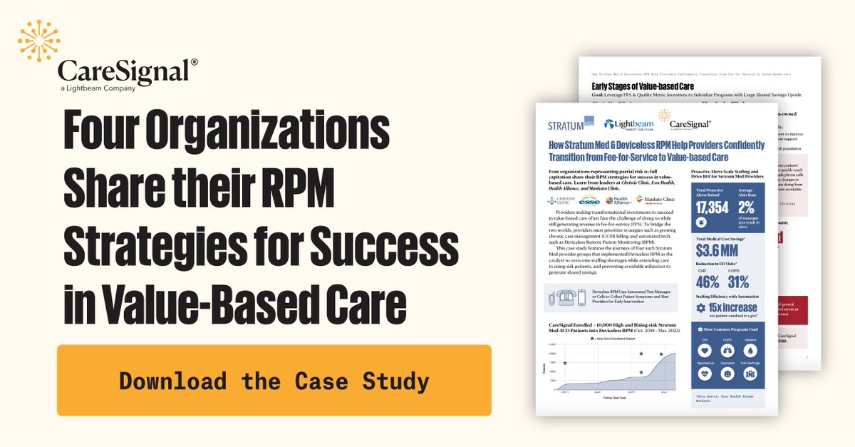 Explore the journeys of four Stratum Med, Inc provider groups that implemented @CareSignal_ as the catalyst to extend care & prevent avoidable utilization @ChristieClinic @EsseHealth @Health_Alliance @MankatoClinic hubs.la/Q01g0Tdj0 #VirtualCare #DigitalHealth #RPM #VBC