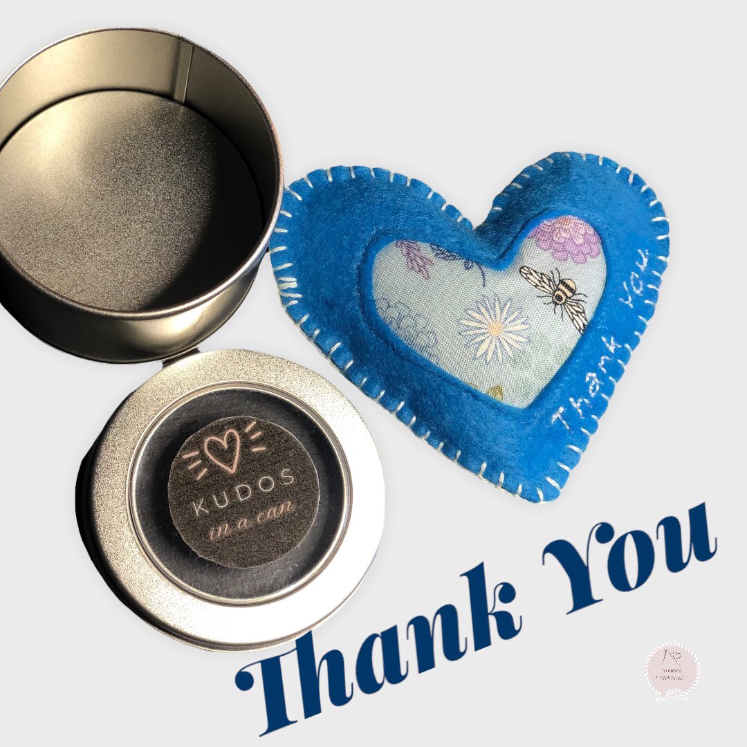 yvensew's tweet photo. New colours in this ‘Thank You’ heart listed today. Available gift wrapped on its own or in its “Kudos in a Can” tin. Would make a cute keepsake for a TA or teacher. https://t.co/bQW76g6NBc #MHHSBD #MJNWVIP #teachergifts #UKEtsyhour #smallbizhour https://t.co/IaTsL7rF3x