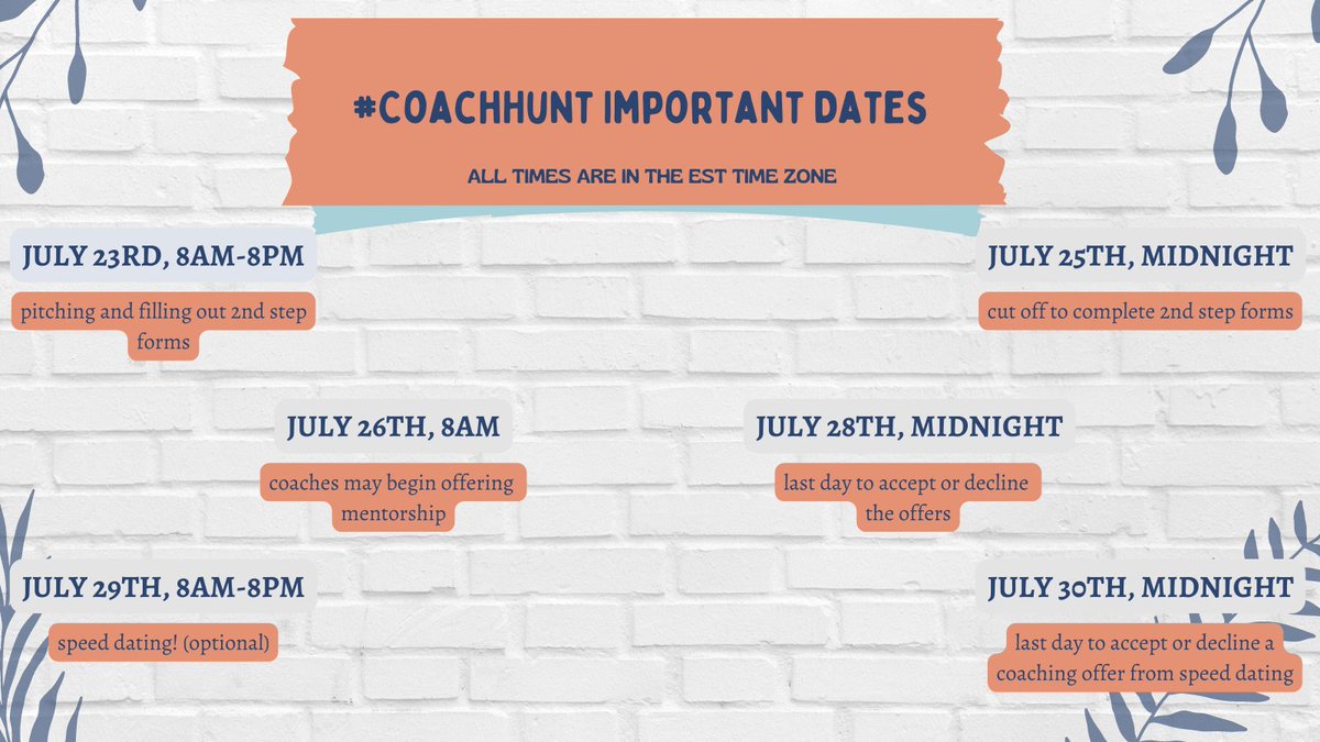 taotorg's tweet photo. Important #CoachHunt info just dropped! Check it out below!
#TheAuthorsofTomorrow #TAOT #WritingCommunity #MentorshipProgram #WritingMentors https://t.co/SgclXdE9QV
