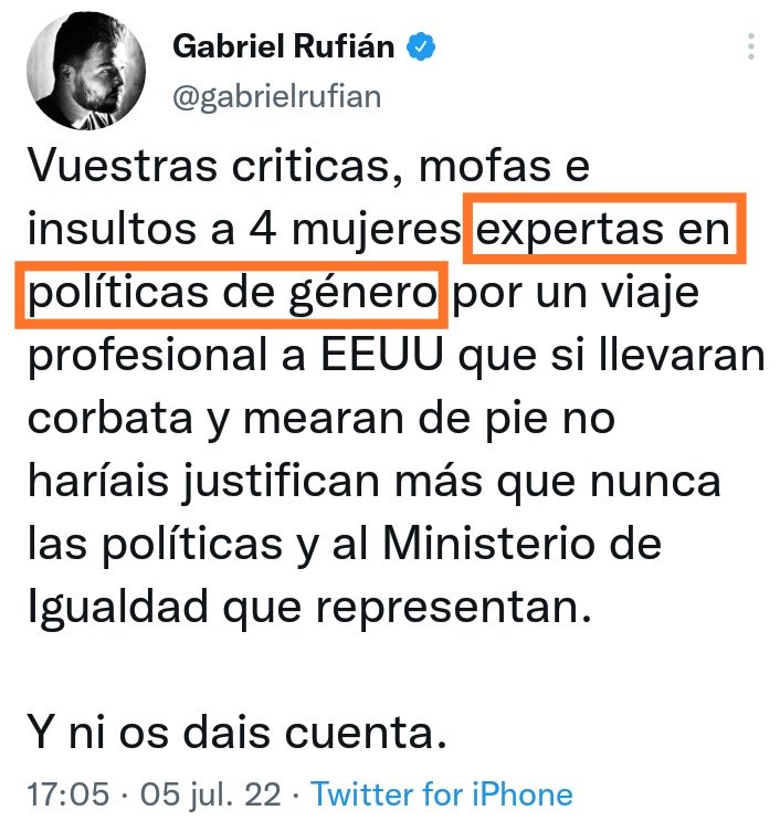 MarDGamero's tweet photo. Expertas en políticas de género no, Rufián.
Irene y compañía son expertas en estar en la política por el género. https://t.co/zvnqT2YeAb