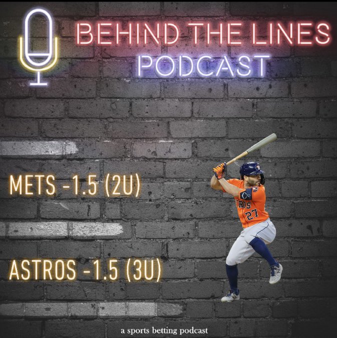 _BehindThePod's tweet photo. Couple more plays to finalize today’s massive slate, drop a like if you’re riding with us! #MLB #Bestbets #GamblingTwiitter #freeplays 

Mets -135
5:40 CST 

Astros -125
7:10 CST https://t.co/RjI3Y3Yybv