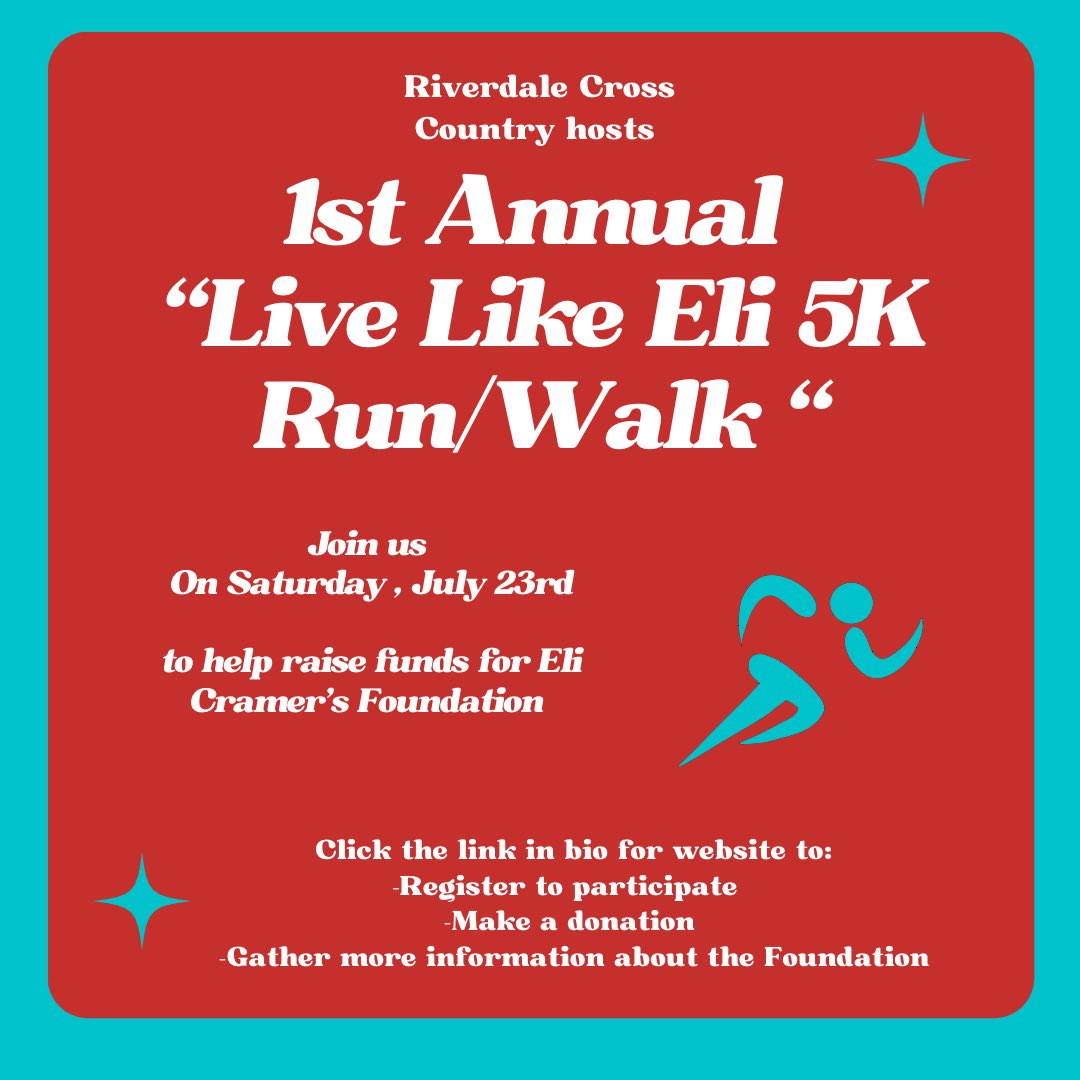 The First Annual “ Live Like Eli 5K Run/Walk” is coming up on July 23rd. Click the link in our bio for more information.