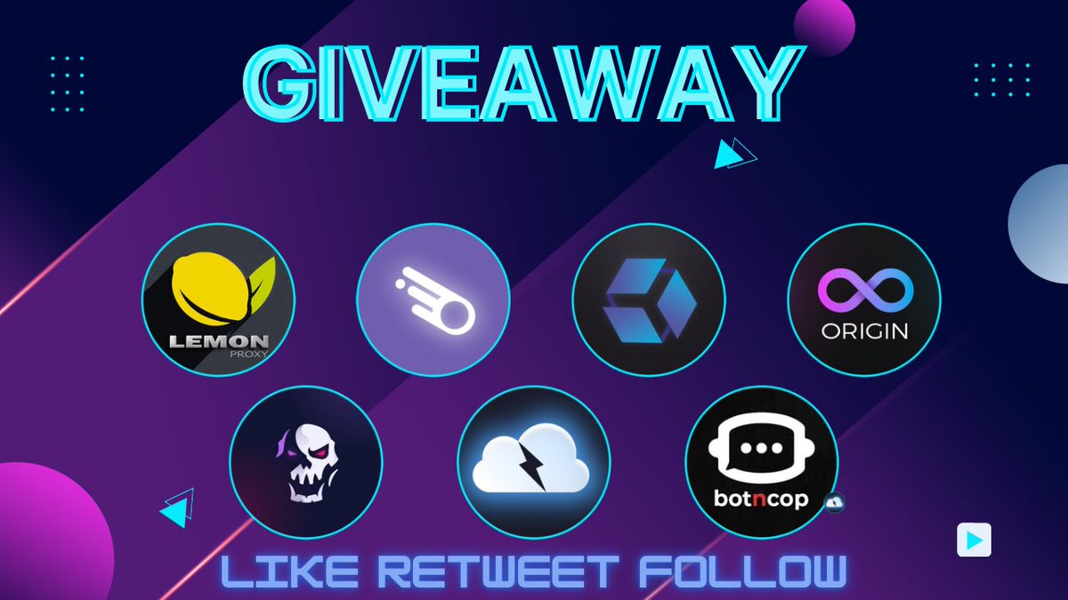 LyteProxies's tweet image. 🎉GIVEAWAY TIME 🎉

@LyteProxies 3 x 2gb 
@Origin_AIO 1x monthly
@LEMONPROXY2020 3 x 1gb 
@308Solutions 1 x monthly server
@GhostNotify_  1 x monthly 
@OfficialBotNCop 3 x monthlys 
@FungibleIO 5 x WL spots 

RULES:

Like 
Retweet
Follow all accounts 
Tag 2 friends 

GOOD LUCK