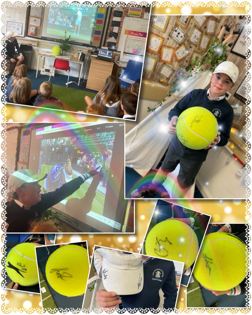 UskPrimary's tweet photo. What an exciting morning spotting this Oakie on @BBCiPlayer at @Wimbledon 
#DreamsDoComeTrue

Some tennis stars also made his day by signing his giant 🎾 @tenniswales @UskTennisClub @Taylor_Fritz97 @AnisimovaAmanda #ElenaRybakina @AndreasMies #KevinKrawietz https://t.co/MY52nlns8t