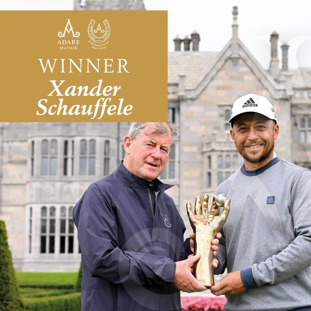 Congratulations to JP McManus Pro-Am 2022 winner Xander Schauffele. It’s been a pleasure to have you with us! @jpmcmanusproam @XSchauffele #jpproam2022 #adaremanor