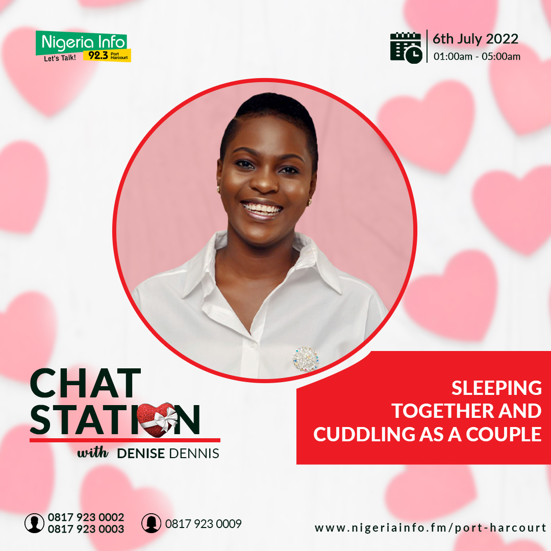 NigeriaInfoPH's tweet photo. ๐ How often do you sleep together with your partner and cuddle?
๐ Is it compulsory for a couple to sleep together in the same room or separately?
#Chatstation with @_denise_dennis
๐ปListen: https://t.co/undYVSrIXt
๐ฒ0817 923 0007
๐ฉ0809 030 6416
.
#LetsTalk | #NigeriaInfoFM https://t.co/u9SvoZzhdA