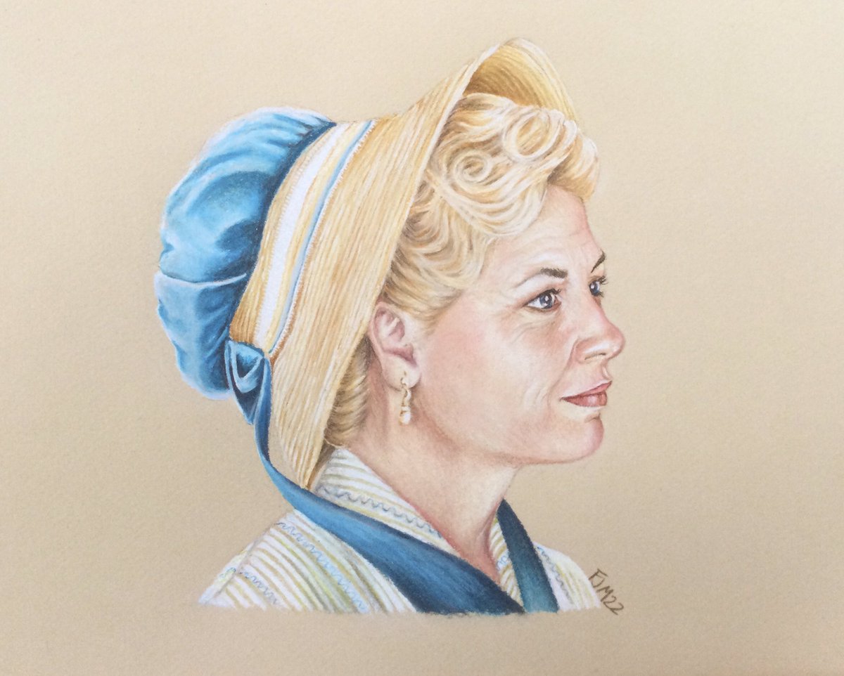 And with her bonnet done, she’s complete - and she’s been an absolute pleasure to draw. 
Let’s raise a glass to the ever gracious, and incredibly forebearing Mary Parker <a href="/kate_ashfield/">kate ashfield</a>  #Sanditon #SanditonS2
