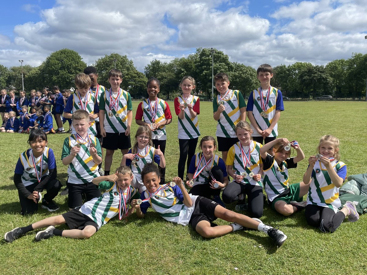 Medals galore! Such a fantastic performance from our athletes at the Bury Cluster Athletics Competition today. #sjsbPE @StJosephStBede