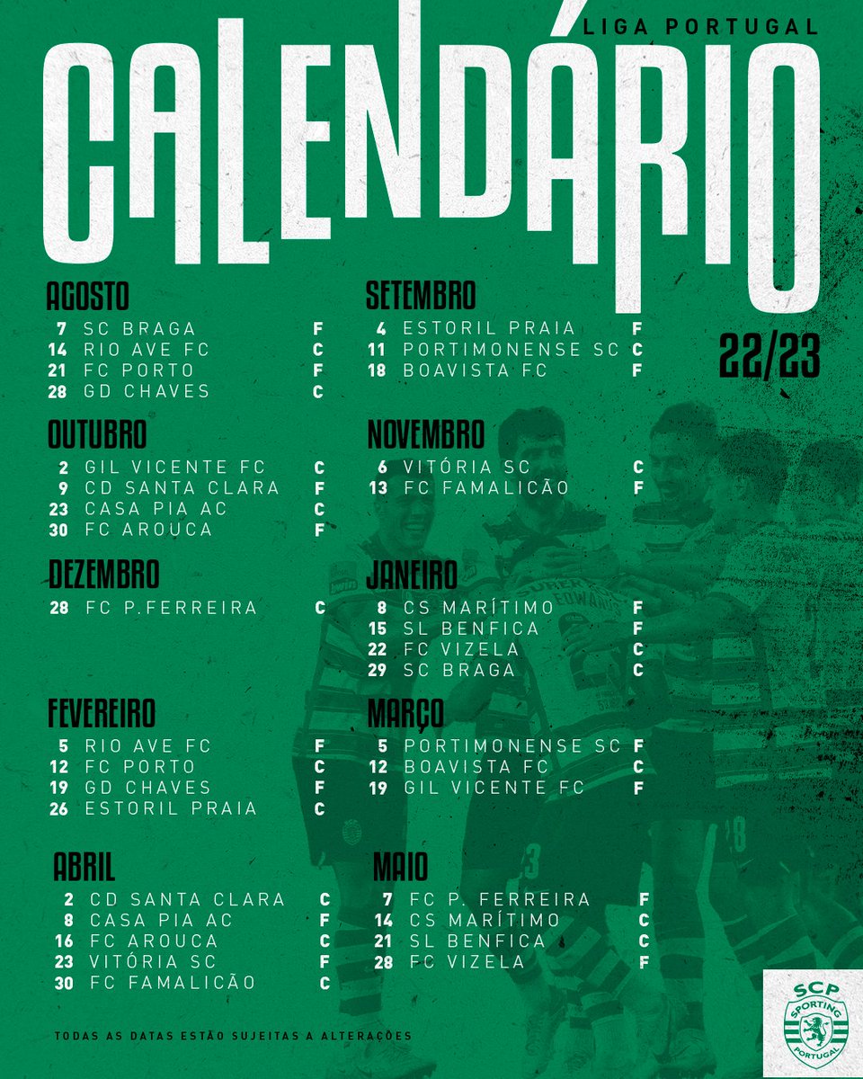 Calendario del sporting 2023