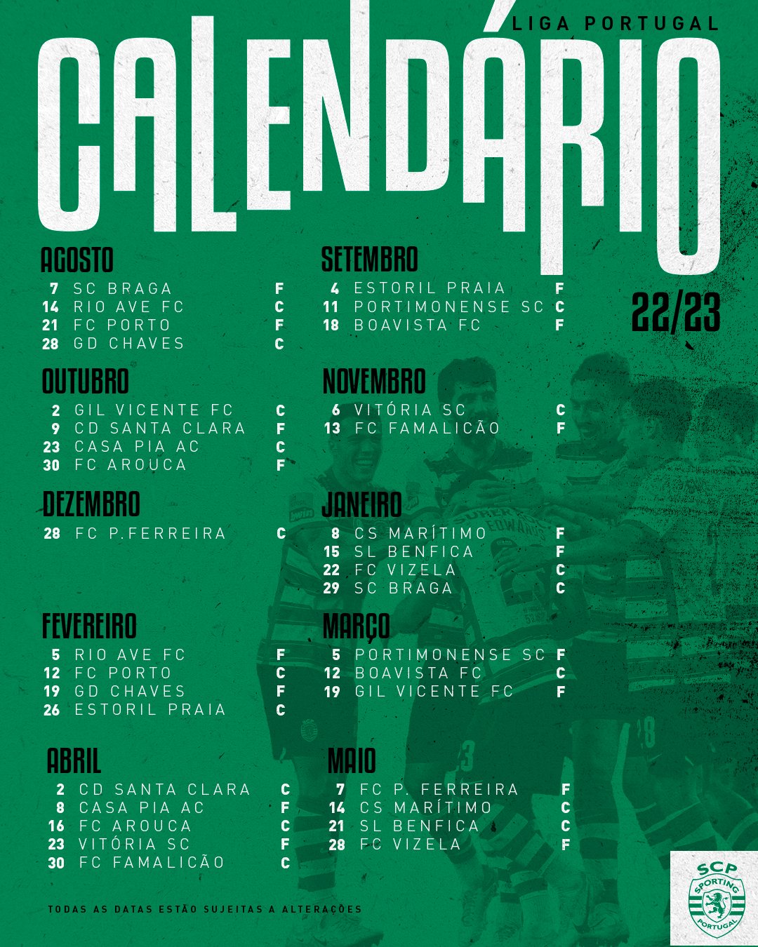 Calendario sporting 22 23