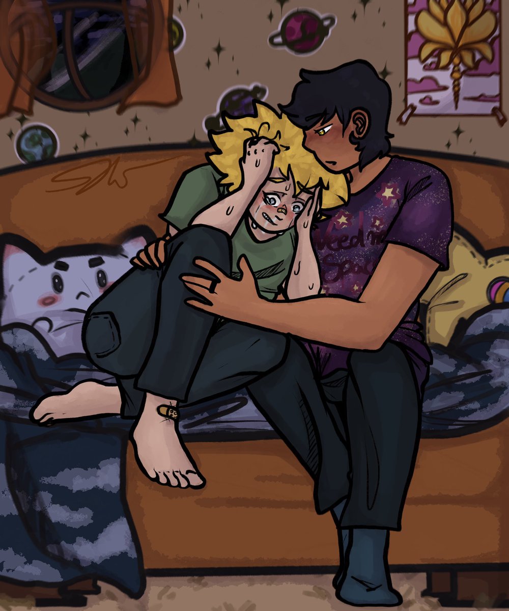 ItMeFelly's tweet photo. Craig comforting Tweek while he overcomes his Meth addiction/anxiety attacks 
Procreate: 4hours (how tf did I only need 4h asghgghs)
I love them so much they are so strong <333 
#southparkfanart #SouthPark #tweek #craigtucker #tweekxcraig https://t.co/kApWXXkLgX