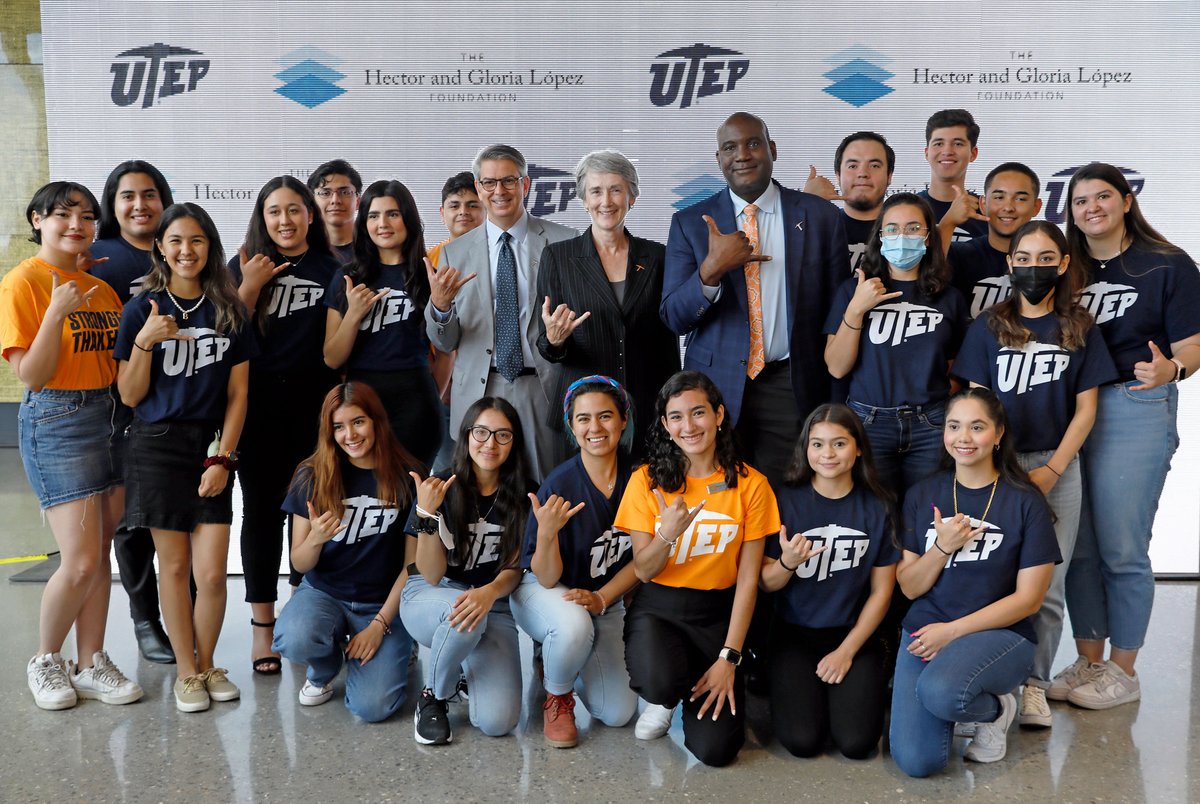 UTEP's tweet photo. Today, the @HGLFoundation announced its first grant — a $1.7 million gift to benefit 15 UTEP students. With their college costs fully covered, these scholars will be able to focus on their studies and transform their lives and those of their families. https://t.co/xiJOuyNpsH https://t.co/KG4upHsJtO