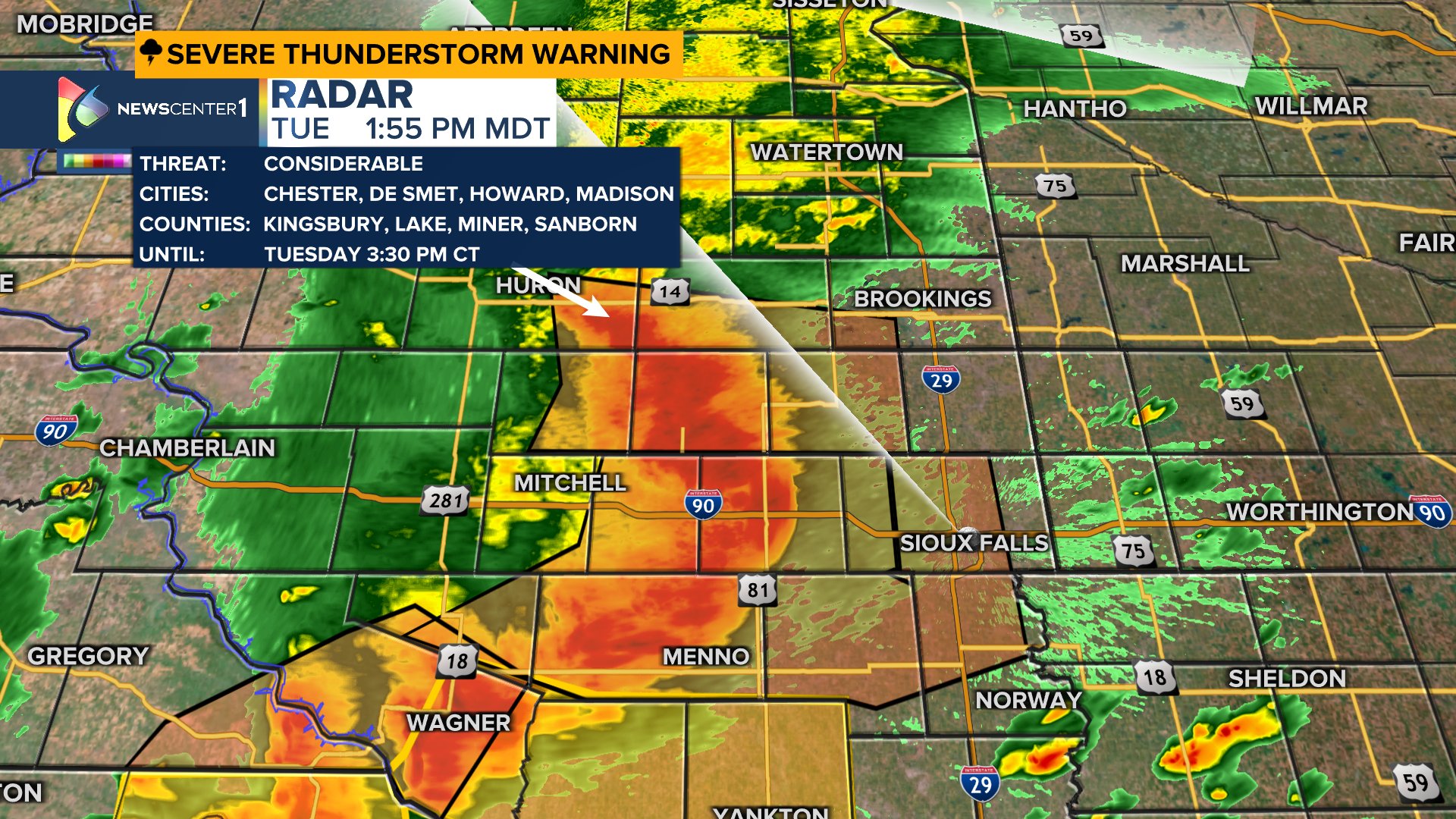 Brant Beckman on Twitter "TUE156 PM Severe Thunderstorm Warning for