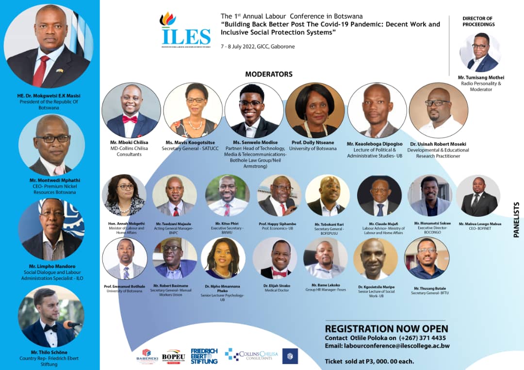 PhiriKitso's tweet photo. I'll be speaking as a panelist at the 1st Annual Labour Conference in Botswana, this Thursday, hosted by #ILES.
Topic: Job Creation and Decent Work
#decentwork #ILESLabourConference https://t.co/NOgEnpyAWI