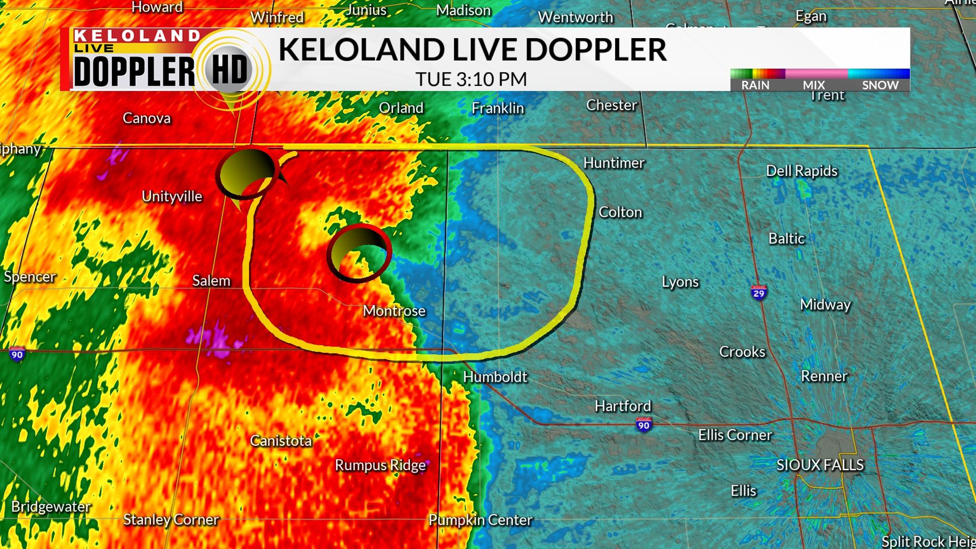 KELOLAND Weather on Twitter "TORNADO WARNING for NW Minnehaha and NE
