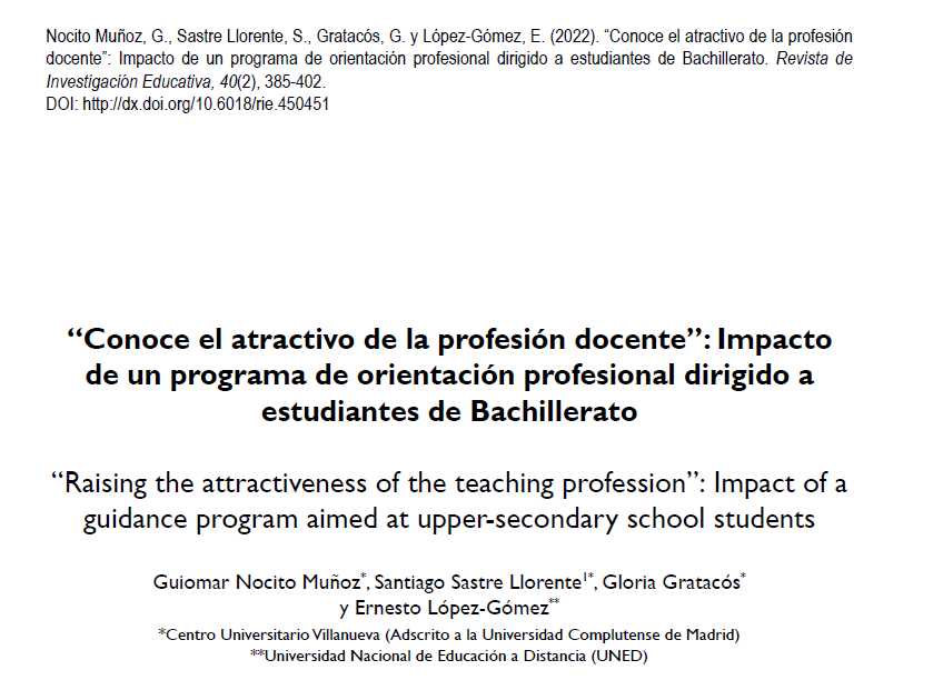 EducacionUNED's tweet photo. 🗣️ LA FACULTAD INVESTIGA 🧐👉 El profesor Ernesto López-Gómez @elopezedu coautor del artículo “Conoce el atractivo de la profesión docente”: Impacto de un programa de orientación profesional dirigido a estudiantes de Bachillerato, publicado en @revista_rie https://t.co/HjgqjILg9O https://t.co/mch35Qh0LW