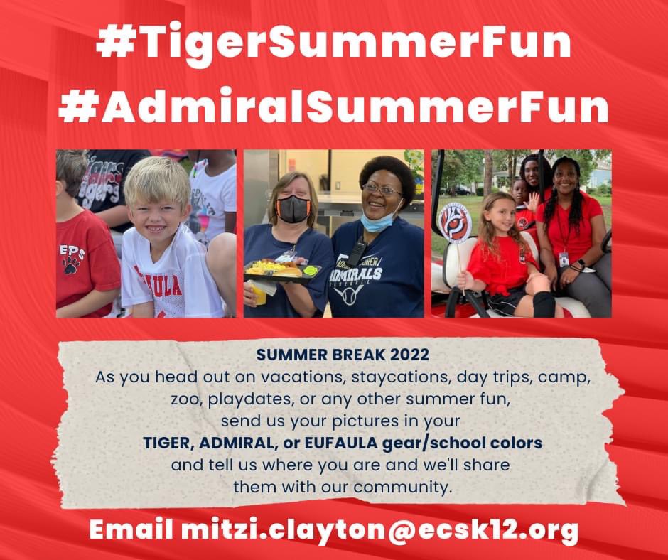 EufaulaPrimary's tweet photo. Barrett Douglas is having fun this summer! He watched fireworks at Lakepoint this past weekend with his family. Barrett is an upcoming 2nd grader @EufaulaPrimary. Send us a picture of you having fun! Email mitzi.clayton@ecsk12.org
#WeAreECS #ExpectExcellence #TigersRead https://t.co/sYA1JCUlAT