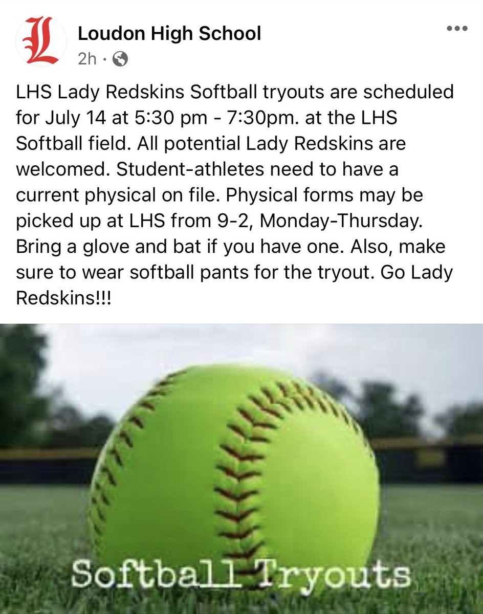 LHS softball tryouts!