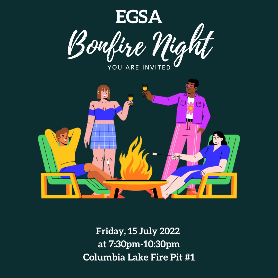 EGSAuwaterloo's tweet photo. EGSA-Bonfire Night (Fri, 15 Jul 7:30-10:30pm at Columbia Lake firepit #1 ) Join us for music, s'mores &amp; lots of fun!Also, bring a water bottle when attending the bonfire event. Get a guitar, ukulele/any musical instruments if you'd like to show us your talent. https://t.co/pQGLP7JFdh