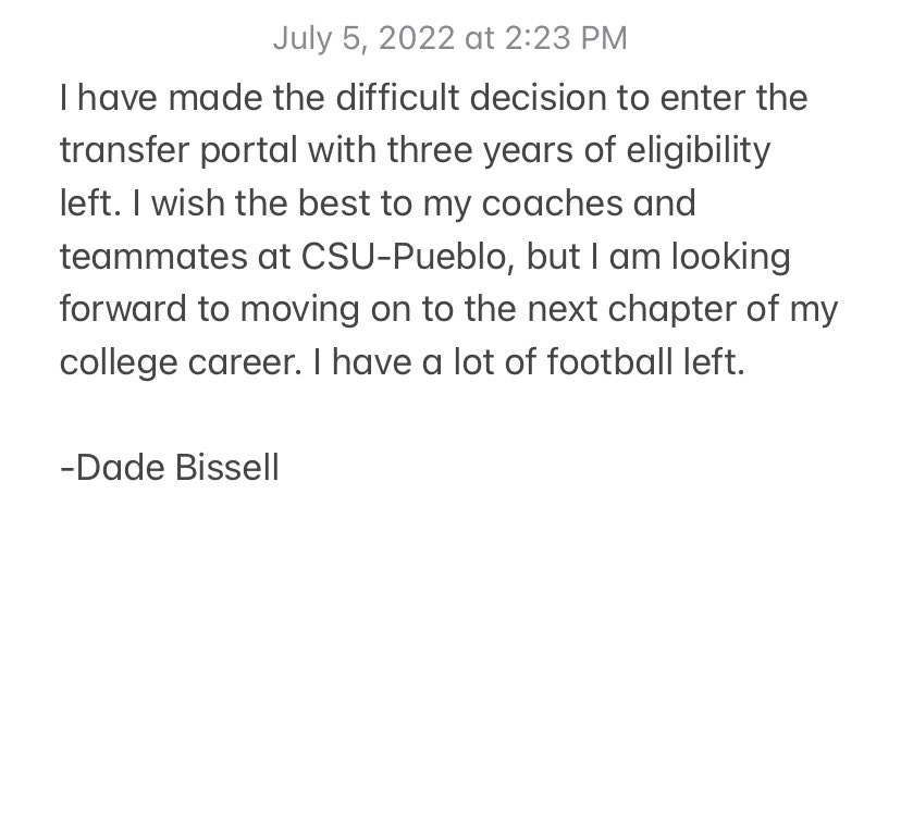 I am officially in the transfer portal.