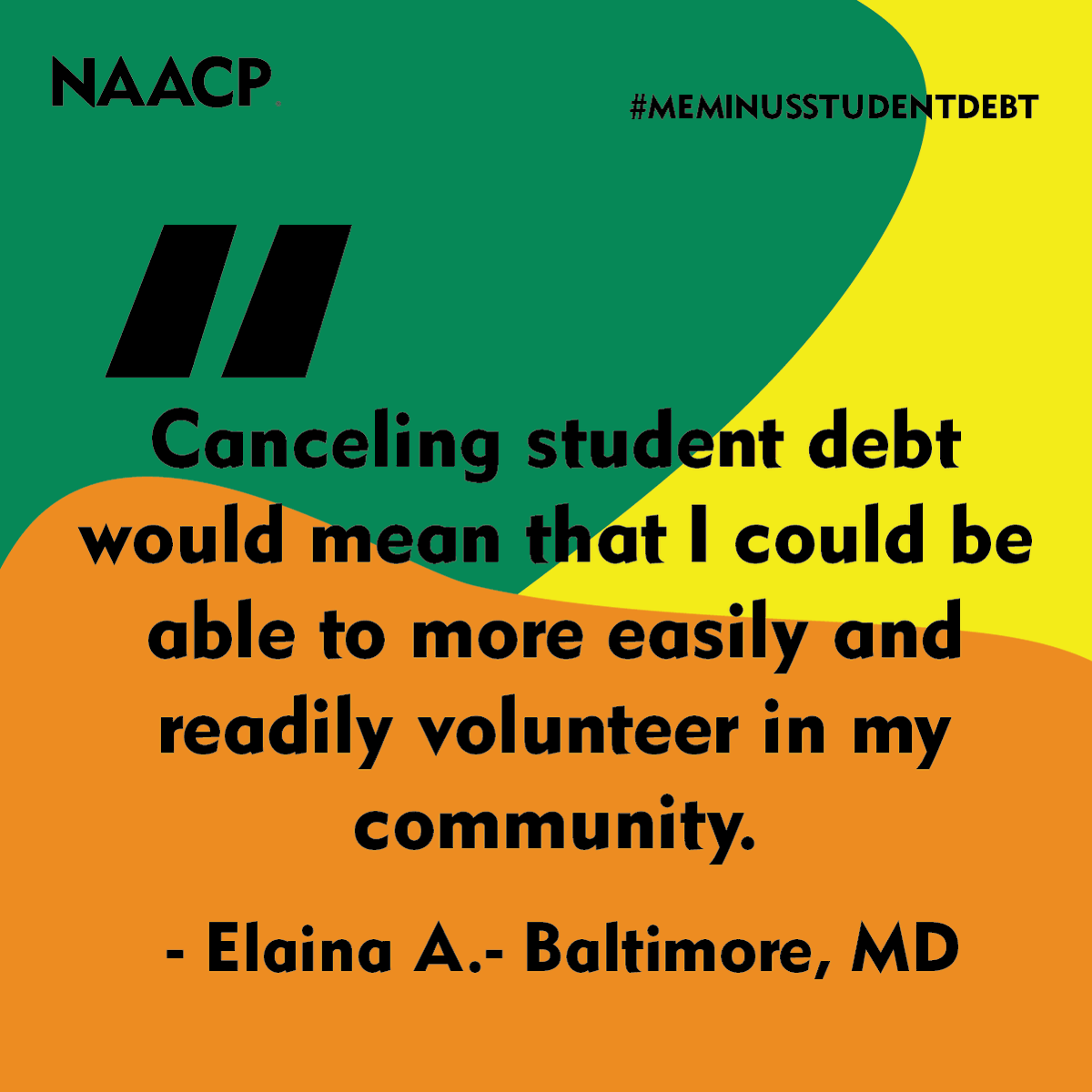 NAACP's tweet photo. It's a nice day to #CancelStudentDebt! What would your life be like without the burden of #studentdebt? https://t.co/4xh7DLvhUV