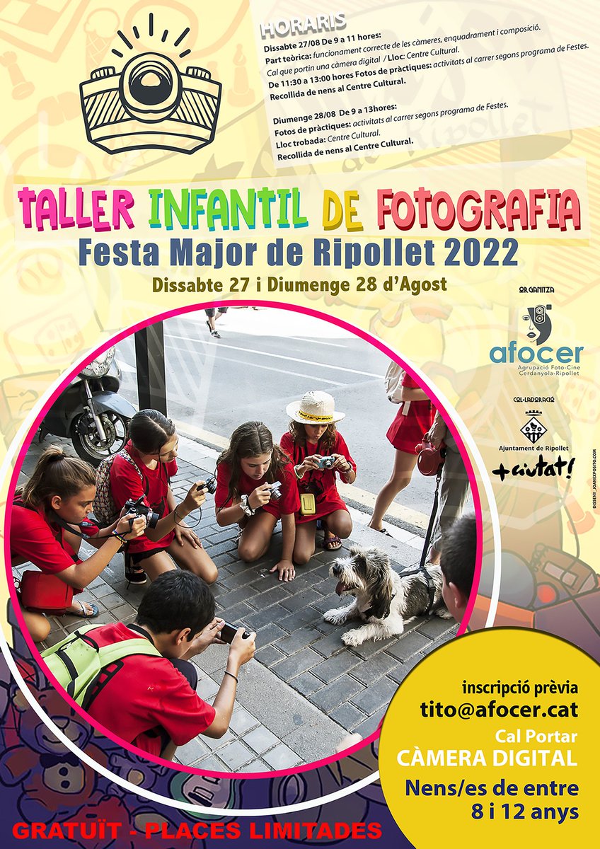 nomes_Cris's tweet photo. Taller de Fotografia infantil a la Festa Major de #Ripollet #Cerdanyola @DiablesRipollet https://t.co/bkdaXZ0dtI