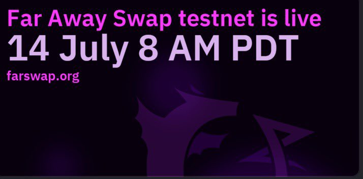 far_swap's tweet photo. Reminder: The testnet is soon live at https://t.co/YzLOjVXcXN
We hope to receive your feedback and suggestions to build the best DEX for you.

To qualify for rewards for using the testnet, You need to be a member of our discord community - https://t.co/pBgdRoaPkM and Twitter mb:) https://t.co/69B3CMsbdl