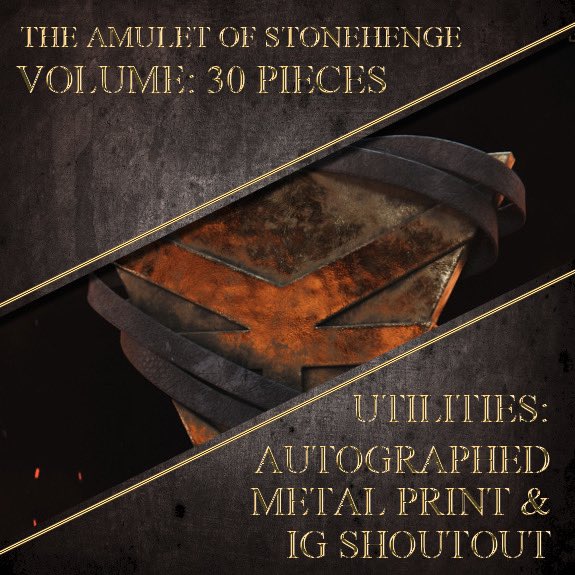 RansomPLS's tweet photo. Day 2 of our Utility Preview 

Second up is the Amulet of StoneHenge

With Purchase of this NFT, you get a personal shoutout for you or your business on my IG along with the Autographed Metal print. Website and pricing coming soon. Join Our Discord 

https://t.co/yhLUwUncF2 https://t.co/3z1IQ31CmL